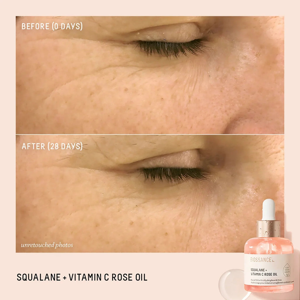 Biossance Squalane + Vitamin C Rose Oil Brightening Facial Oil 30ml