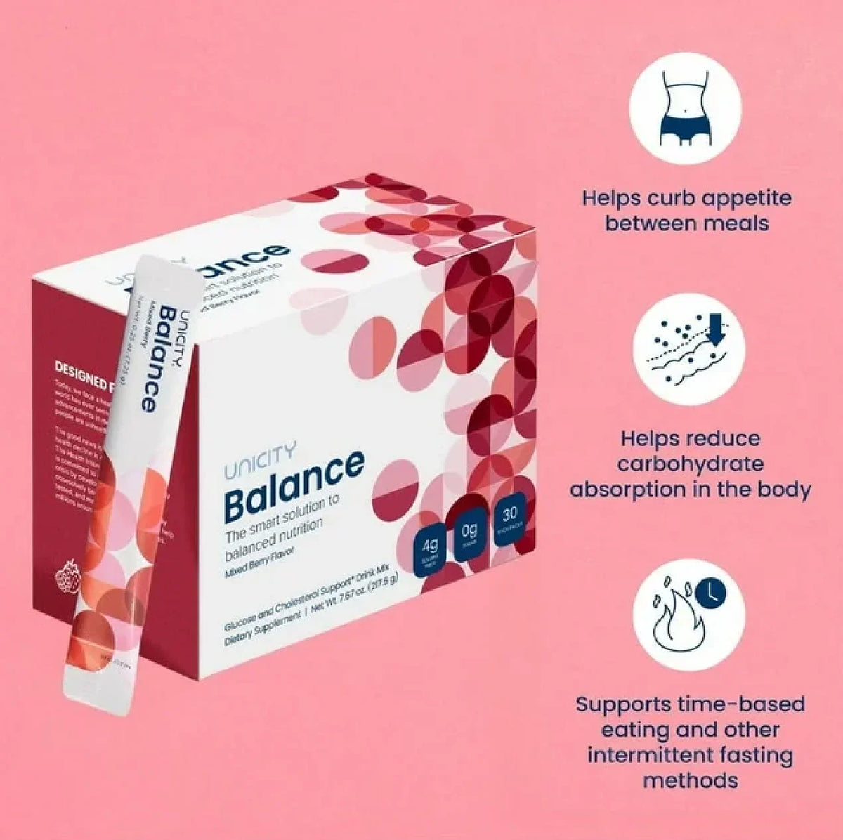 Unicity Balance Natural Mixed Berry Flavor 30 Stick Packs