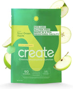 Create Creatine Monohydrate Gummies Sour Green Apple 90 count bag - Non-GMO Gluten-Free