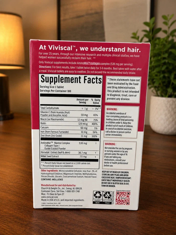 Viviscal Hair Growth Supplements  180 Tablets