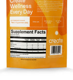 Create Creatine Gummies supplement facts and ingredients label back of bag