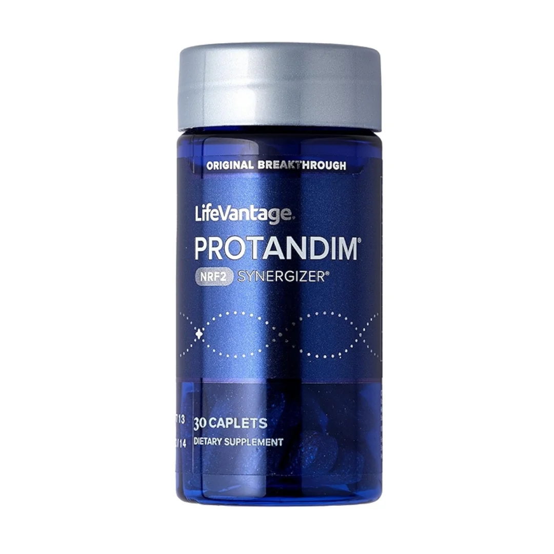 LifeVantage Protandim NRF2 Synergizer original breakthrough dietary supplement blue bottle with silver cap containing 30 caplets